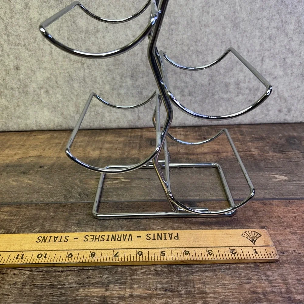 Good‎ Cook Freestanding Chrome Metal 6 Six Bottle Wine Rack Holder Stand NEW